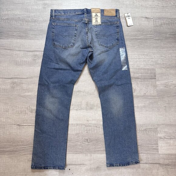 Polo Ralph Lauren Men’s Varick Slim Straight Distressed Jeans Blue Size 34x32 - Picture 5 of 7